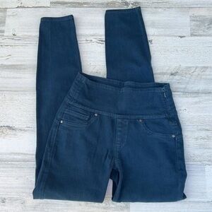 Spanx by Sara‎ Blakely Alexia Slimming Denim Leggings Womens Sz S Aqua Teal